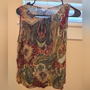 J Jill rayon paisley tank M